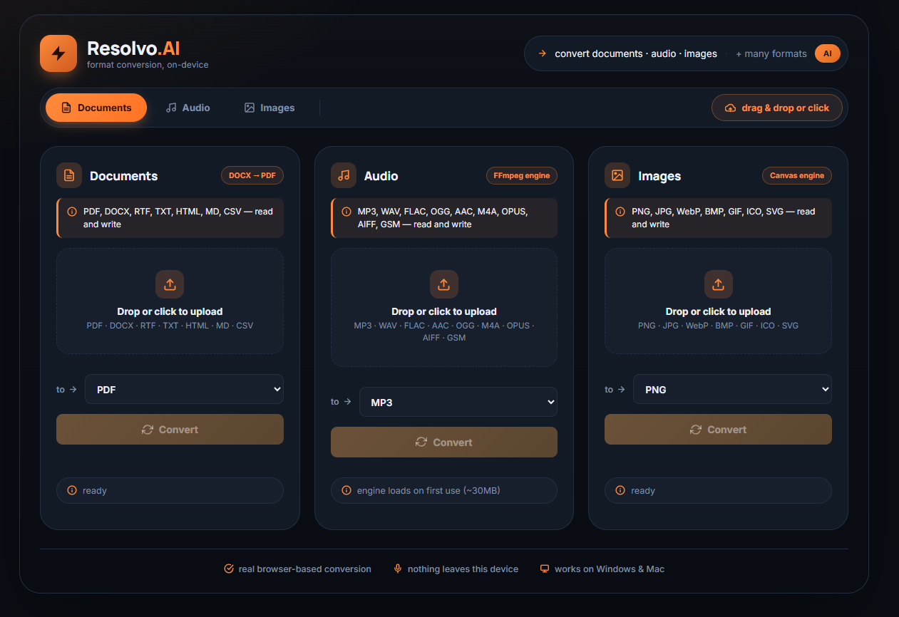 Resolvo Converter preview