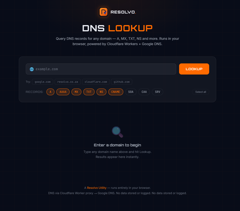Resolvo DNS Lookup preview