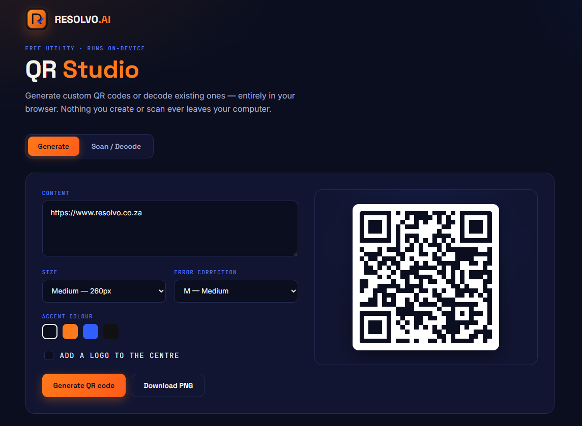 Resolvo QR Code Generator preview